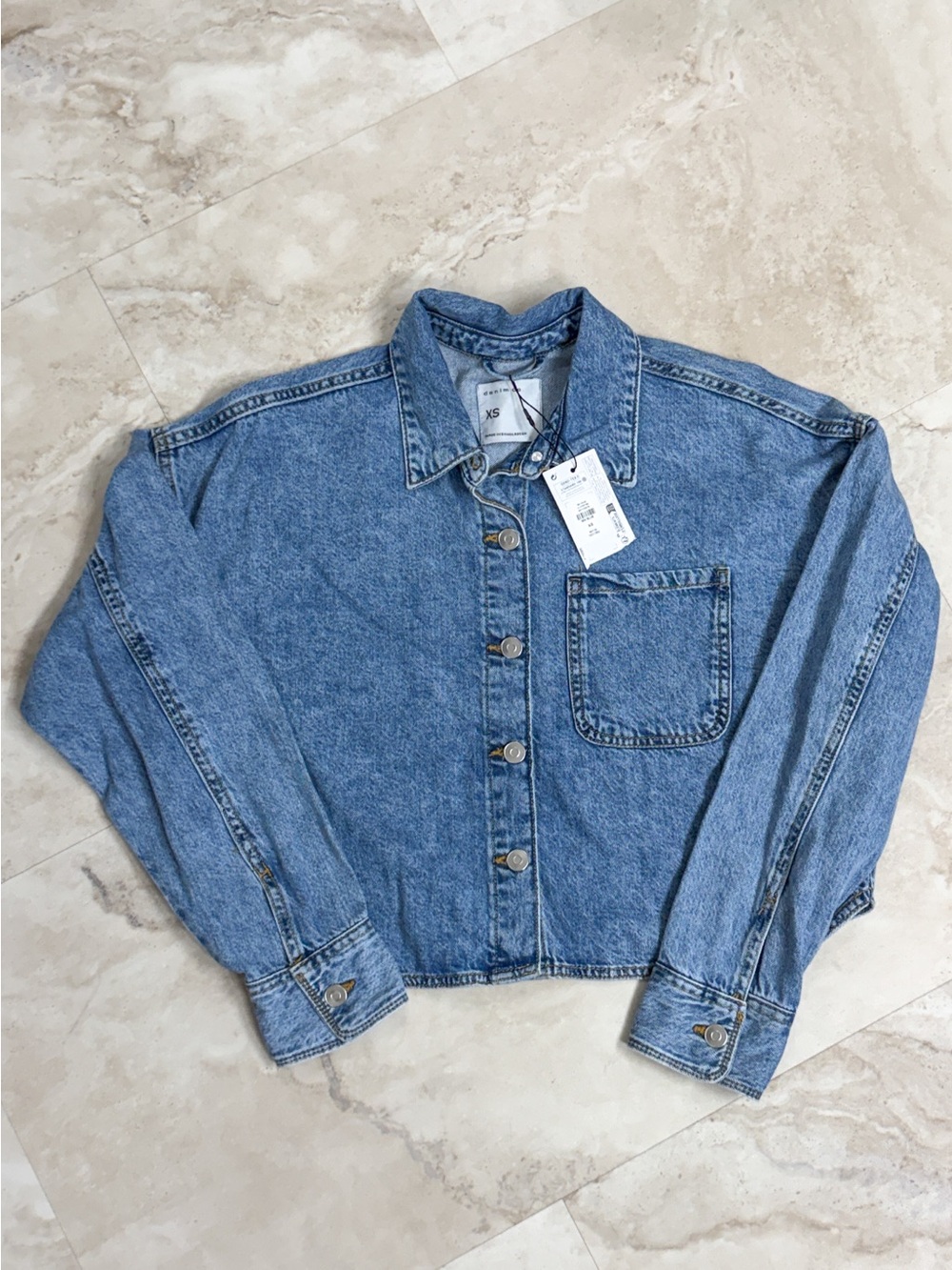 Primark Light Blue Cropped Jean Jacket
